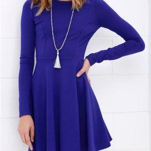 DONATED Forever chic royal blue long sleeve dress